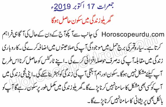 aries horoscope in urdu